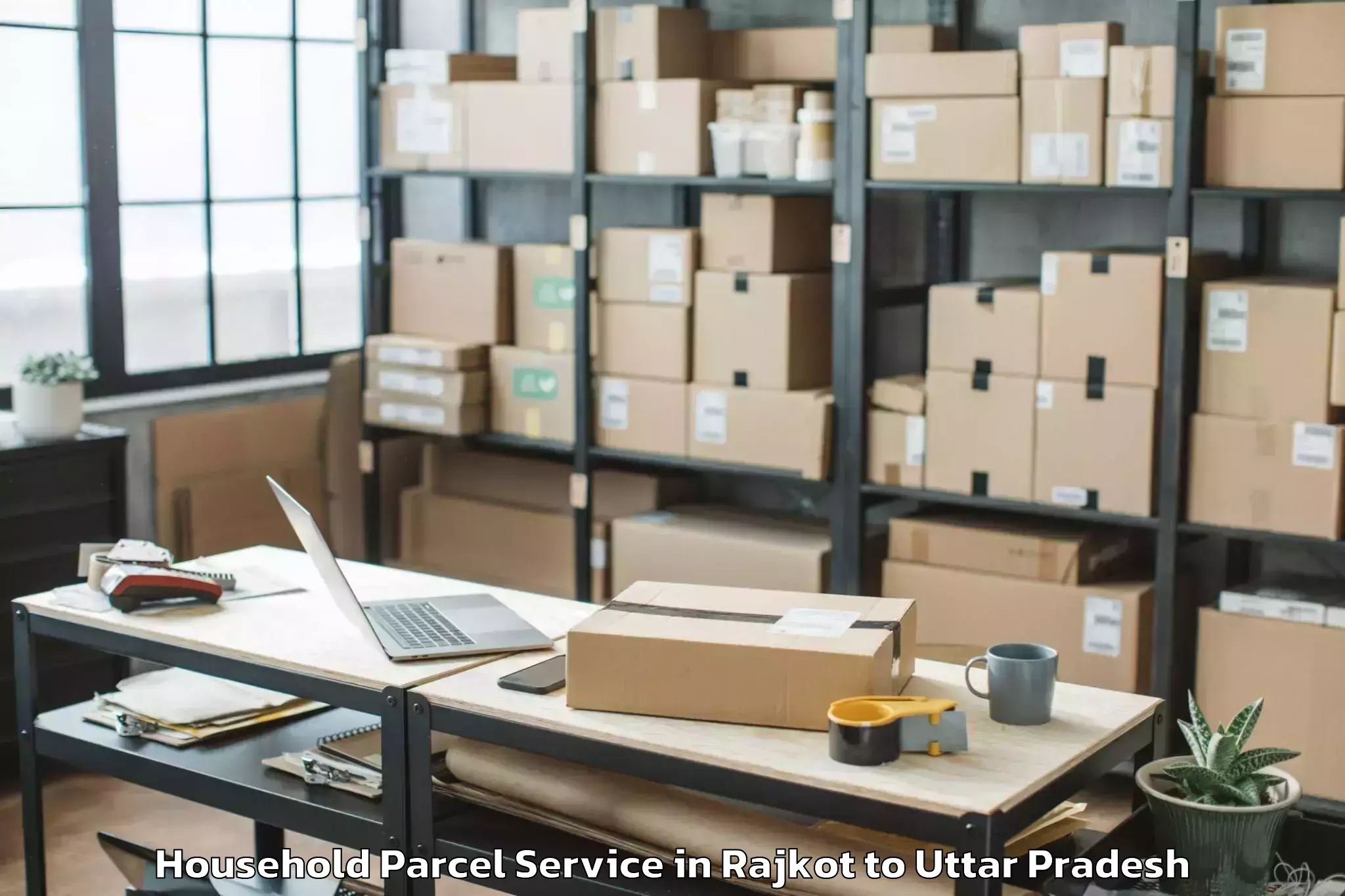 Book Rajkot to Padrauna Household Parcel